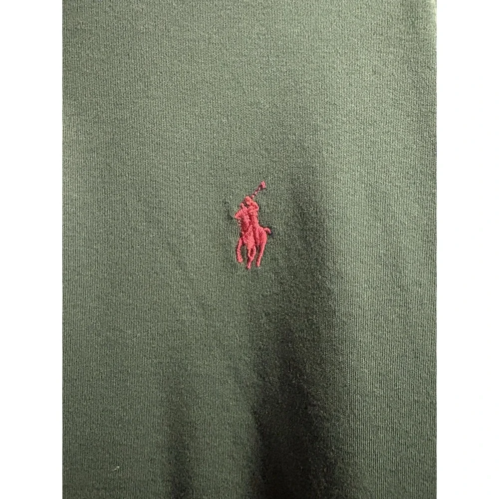 Polo Ralph Lauren Polo Shirt Mens Medium Green Red Pony Cotton Short Sleeve